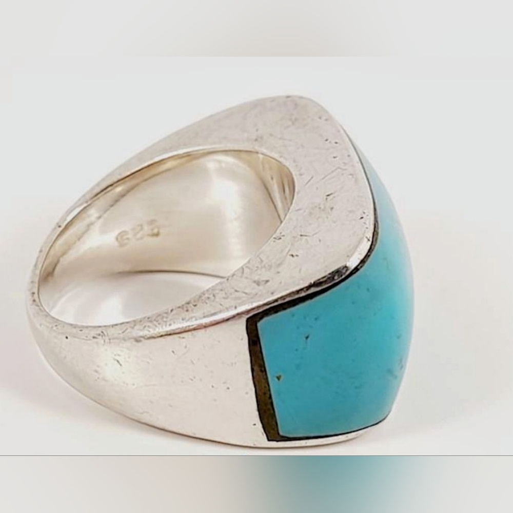 Sterling silver and turquoise ring. Unisex. - Picture 4 of 12